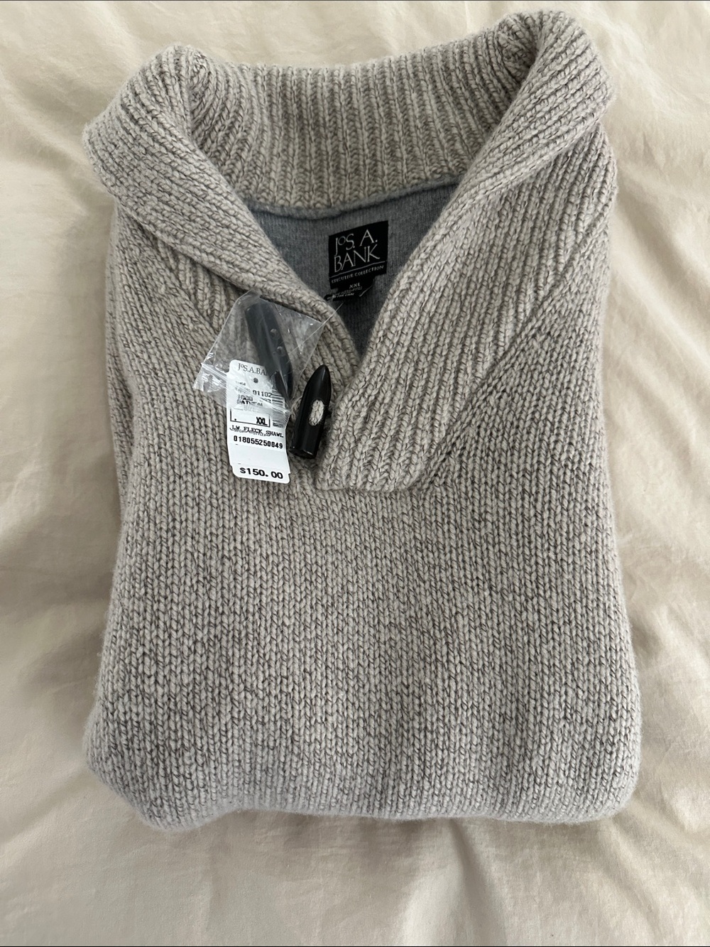 Jos. A. Bank Men’s Shawl Collar Sweater - Light Gray